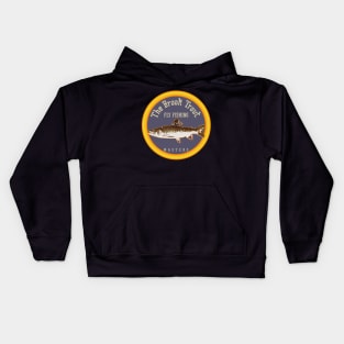 The Brook Trout fly fishing masters - emblem logo Kids Hoodie